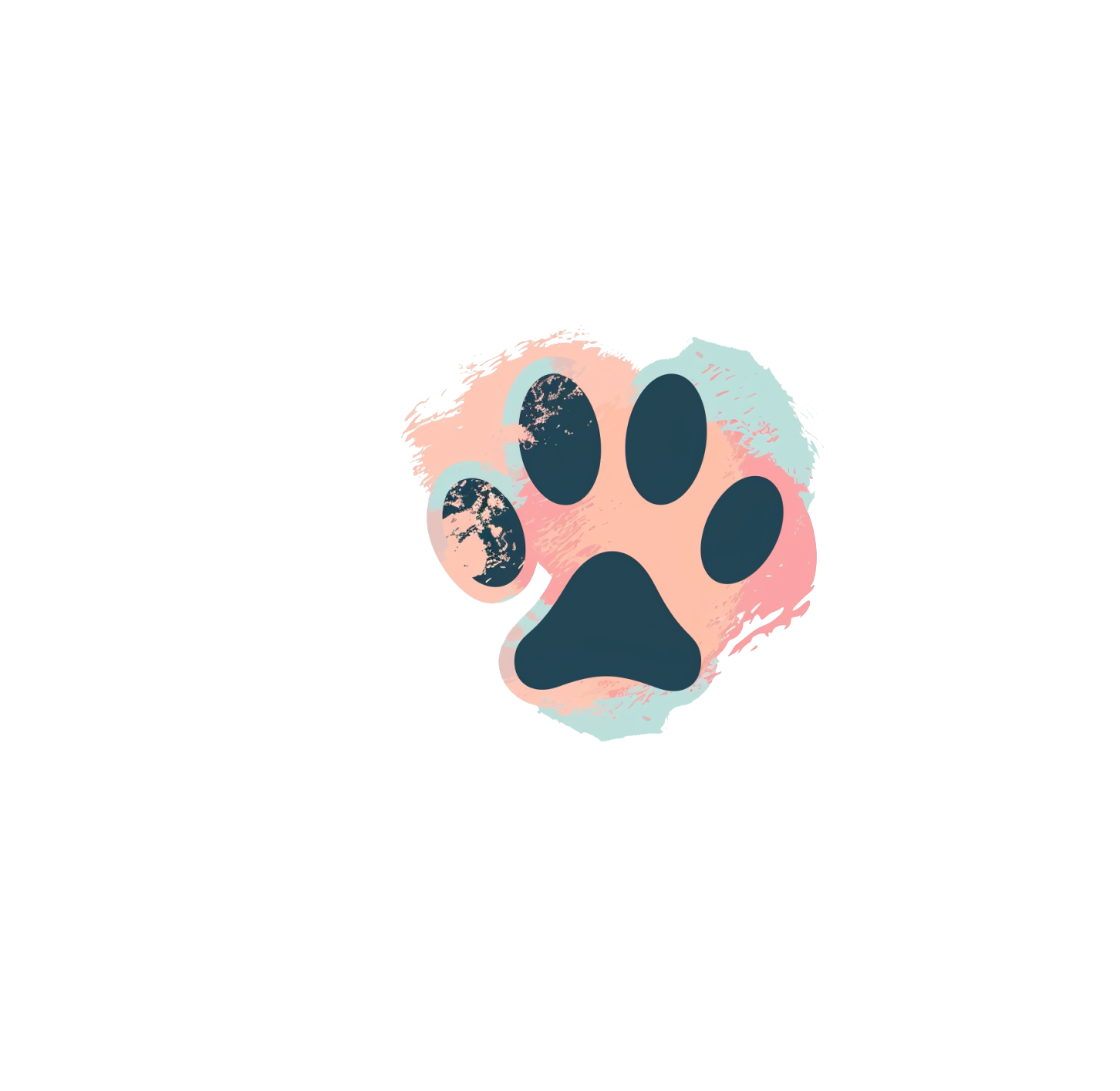 Clean flat vector paw print icon centered on a white background